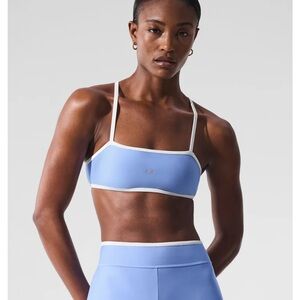 Women's air lift charger Blue Sports Bra